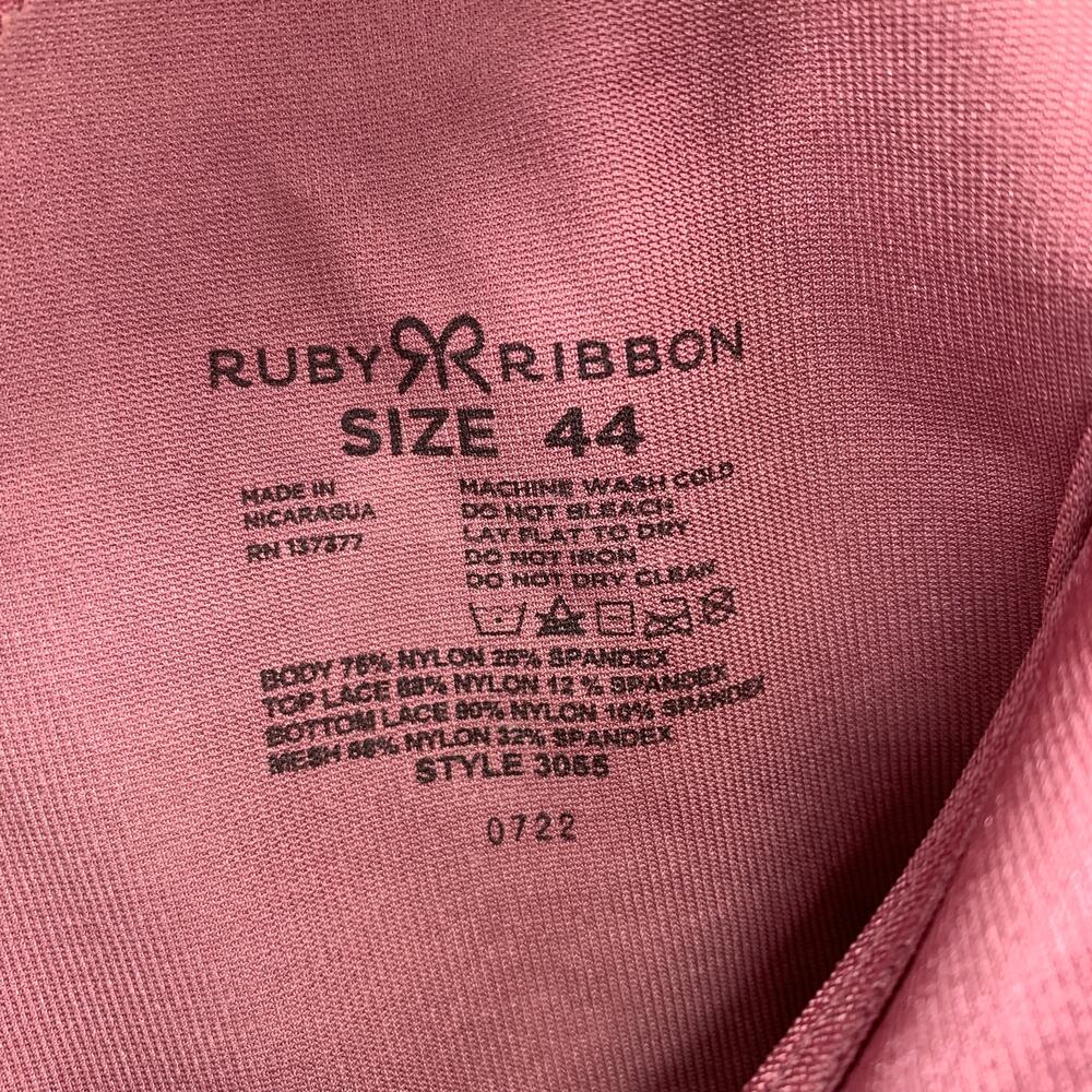 Ruby Ribbon Shaping Cami Top Womens Plus Size 44 Pink Lace Trim - Picture 6 of 6